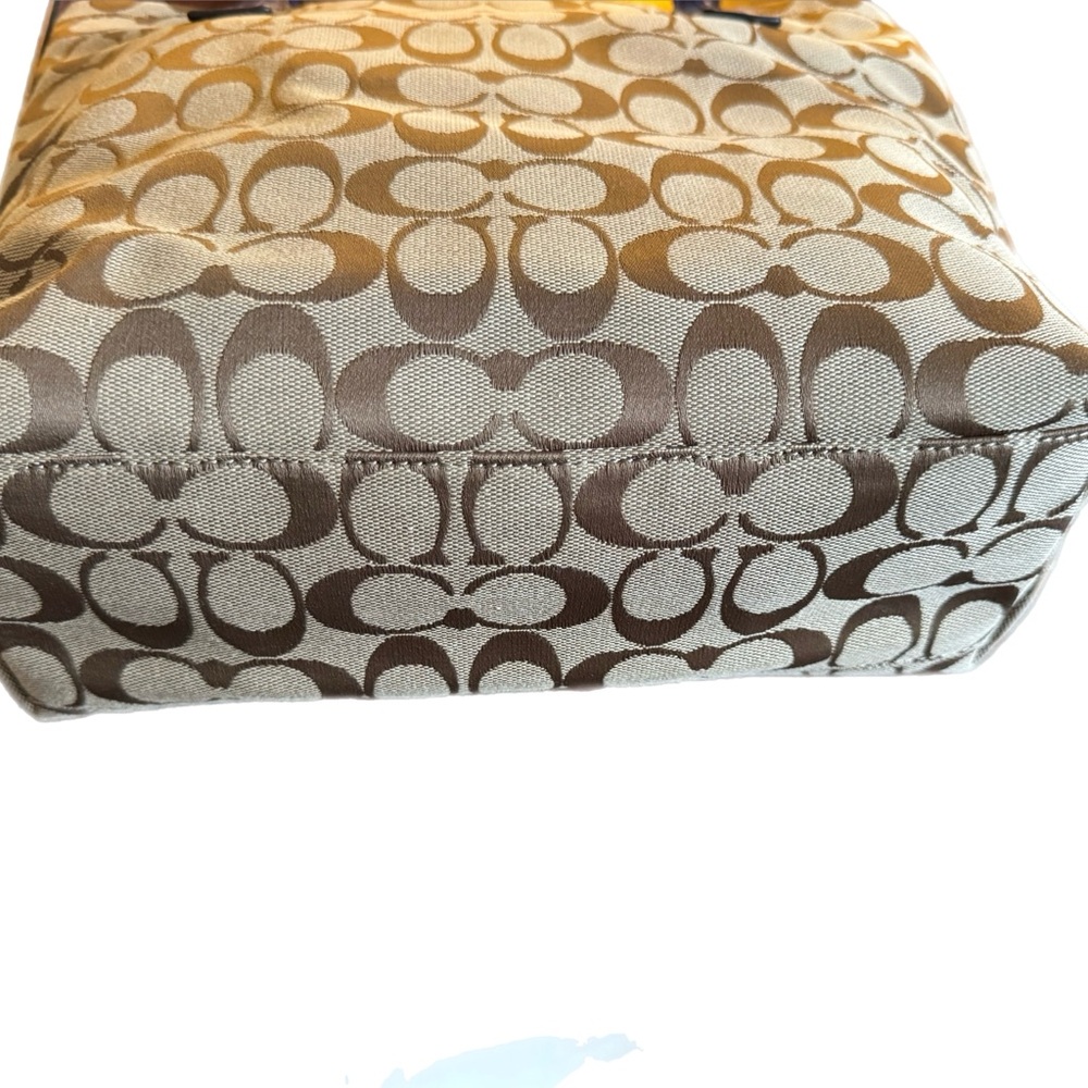 Coach Beige Jacquard & Purple Python Tote F25706 - Picture 3 of 4